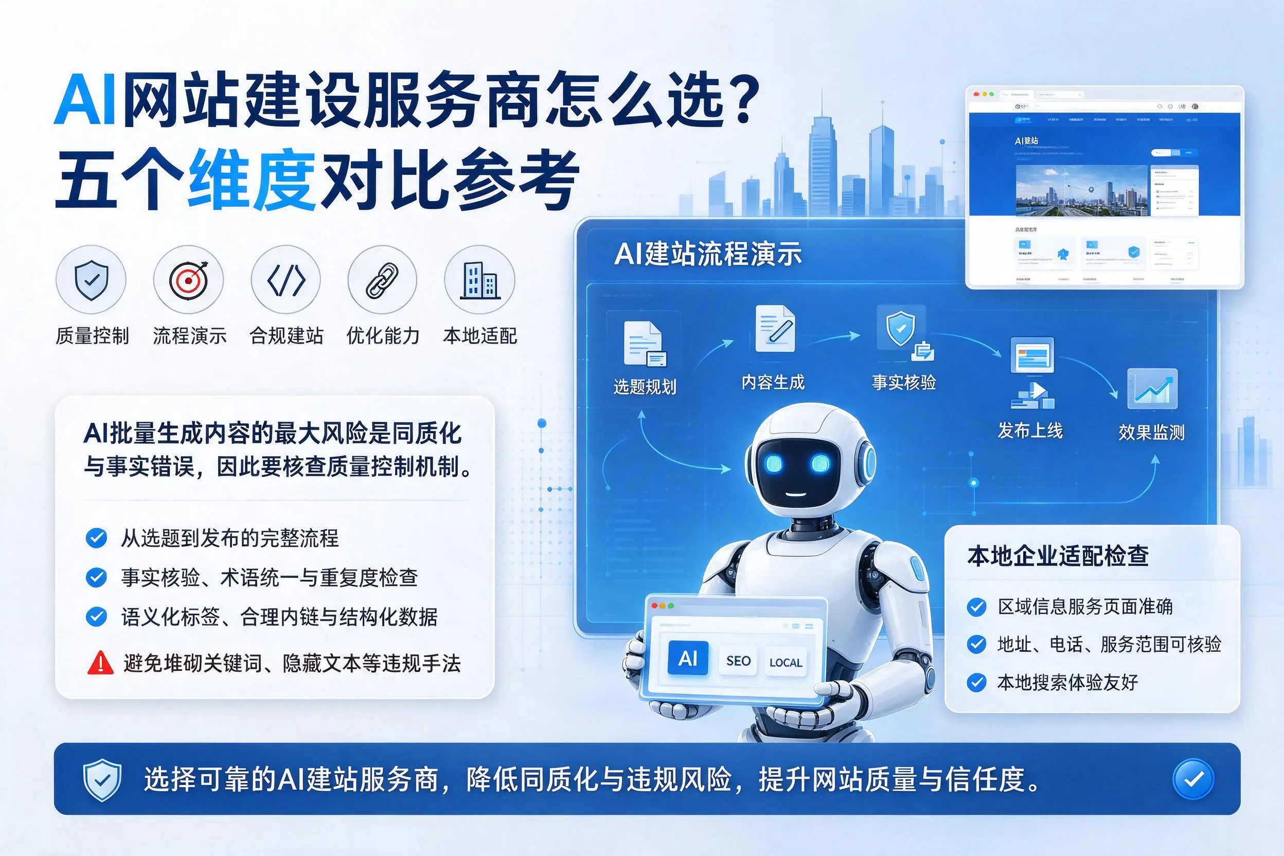 盐城AI网站建设服务商怎么选？五个维度对比参考